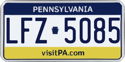 PA license plate LFZ5085