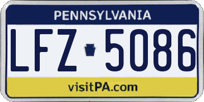 PA license plate LFZ5086