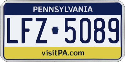 PA license plate LFZ5089