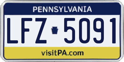 PA license plate LFZ5091