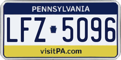 PA license plate LFZ5096