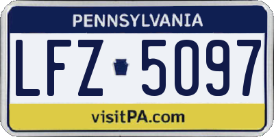 PA license plate LFZ5097
