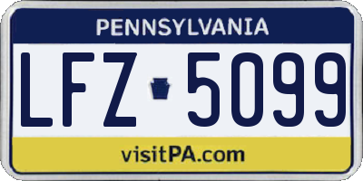 PA license plate LFZ5099