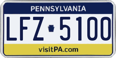 PA license plate LFZ5100