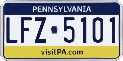 PA license plate LFZ5101