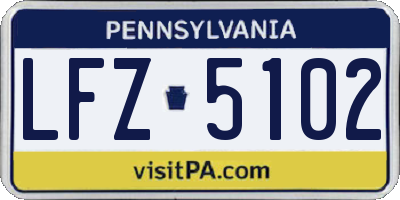 PA license plate LFZ5102