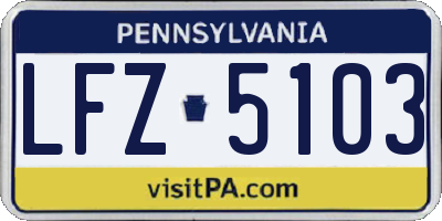 PA license plate LFZ5103