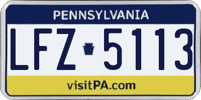 PA license plate LFZ5113