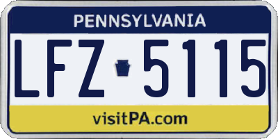 PA license plate LFZ5115