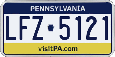 PA license plate LFZ5121