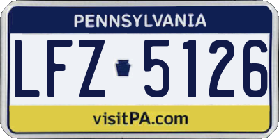 PA license plate LFZ5126