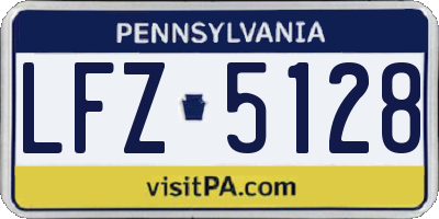 PA license plate LFZ5128