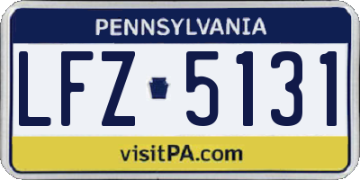 PA license plate LFZ5131