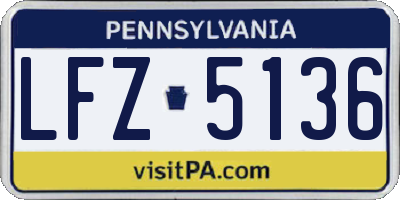 PA license plate LFZ5136
