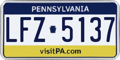 PA license plate LFZ5137