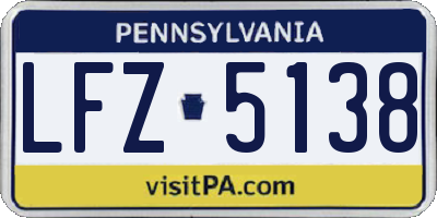 PA license plate LFZ5138