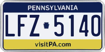 PA license plate LFZ5140