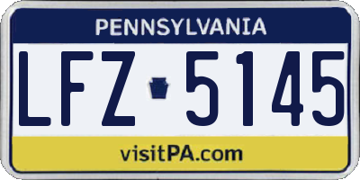 PA license plate LFZ5145