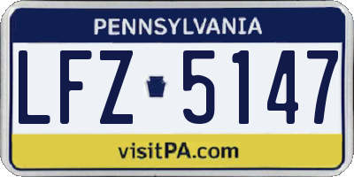 PA license plate LFZ5147