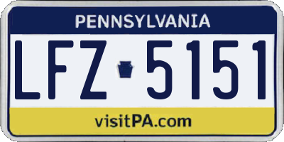 PA license plate LFZ5151
