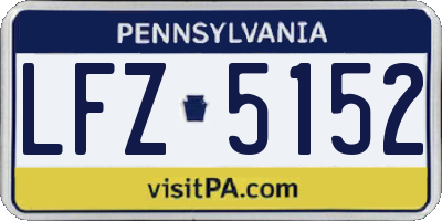 PA license plate LFZ5152