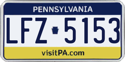 PA license plate LFZ5153