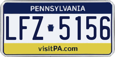 PA license plate LFZ5156