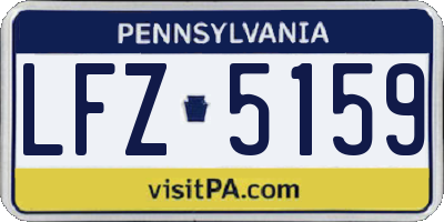 PA license plate LFZ5159