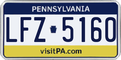 PA license plate LFZ5160