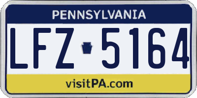 PA license plate LFZ5164