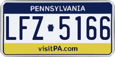 PA license plate LFZ5166