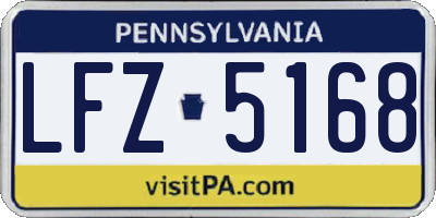 PA license plate LFZ5168