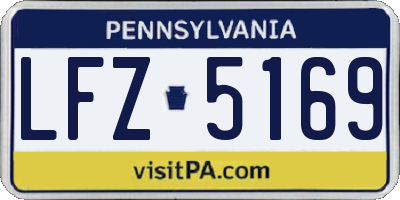 PA license plate LFZ5169