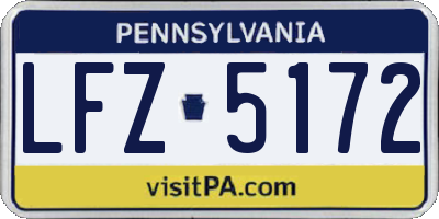 PA license plate LFZ5172