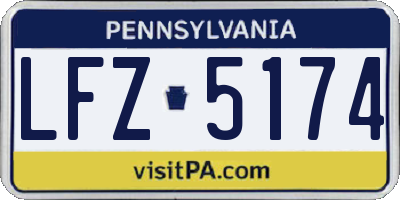 PA license plate LFZ5174