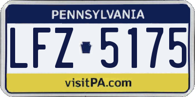 PA license plate LFZ5175