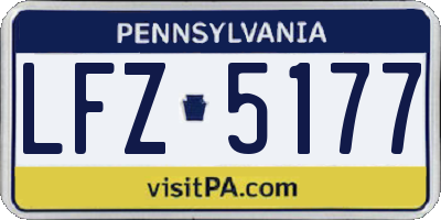 PA license plate LFZ5177