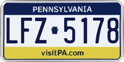PA license plate LFZ5178