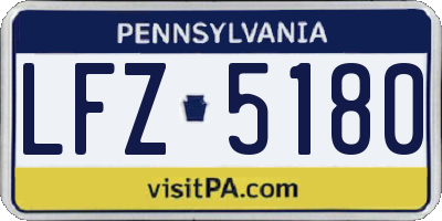 PA license plate LFZ5180