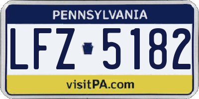 PA license plate LFZ5182
