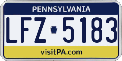 PA license plate LFZ5183