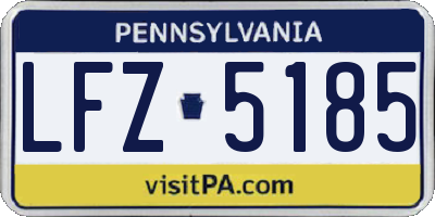 PA license plate LFZ5185