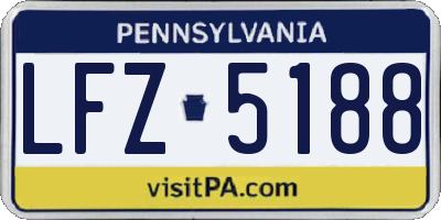 PA license plate LFZ5188