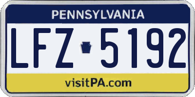 PA license plate LFZ5192
