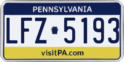 PA license plate LFZ5193