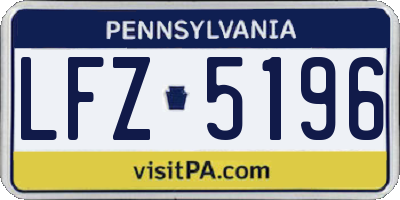 PA license plate LFZ5196