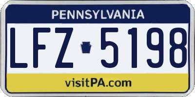 PA license plate LFZ5198