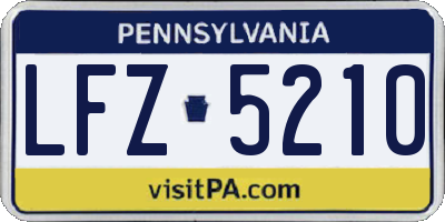 PA license plate LFZ5210