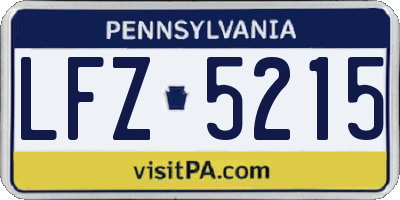 PA license plate LFZ5215