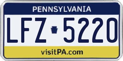 PA license plate LFZ5220